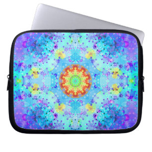 Blauer SternHippy Mandala gemustert Laptopschutzhülle