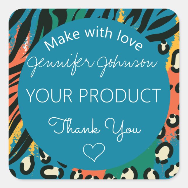 Blauer Sticker für das Tier (Vorderseite)