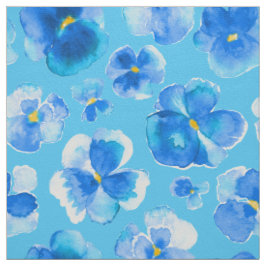 Blauer Stiefmütterchen Aquarell Blume Stoff