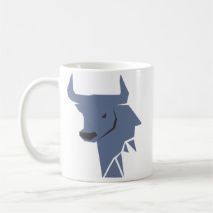 Blauer Stier-Zodiac-Becher – Coole Taurus-Silhouet Kaffeetasse