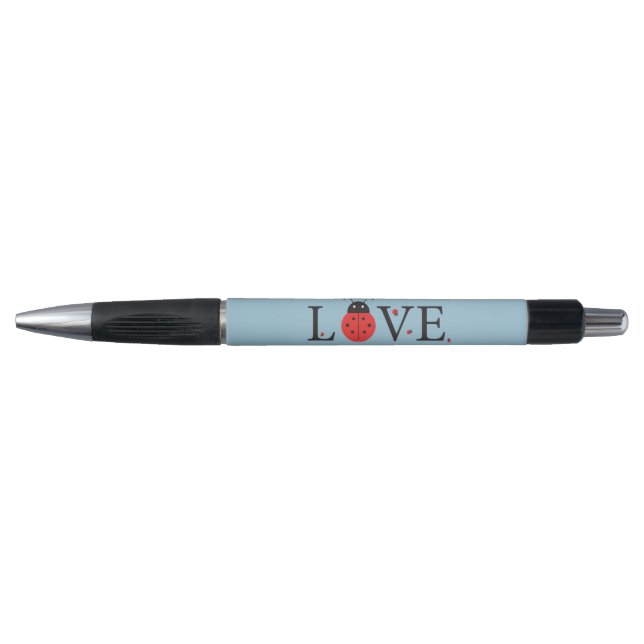 Blauer Stift mit "Liebe-" rotem und schwarzem (Vorderseite)