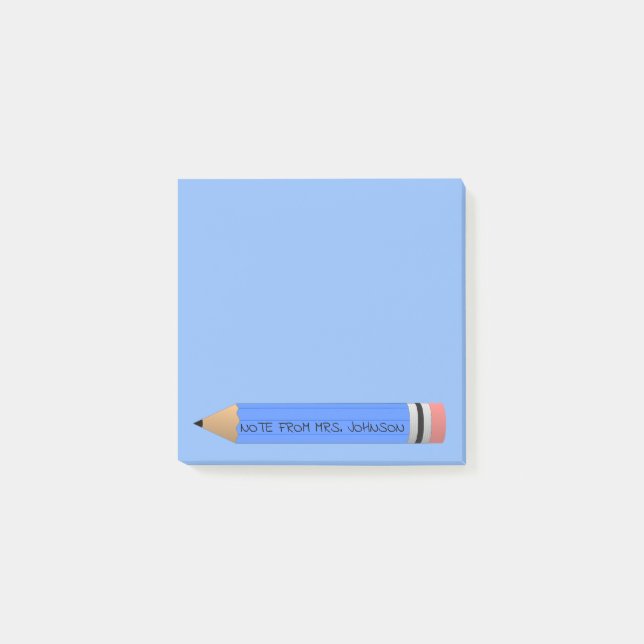 Blauer Stift Post-it Klebezettel (Vorderseite)