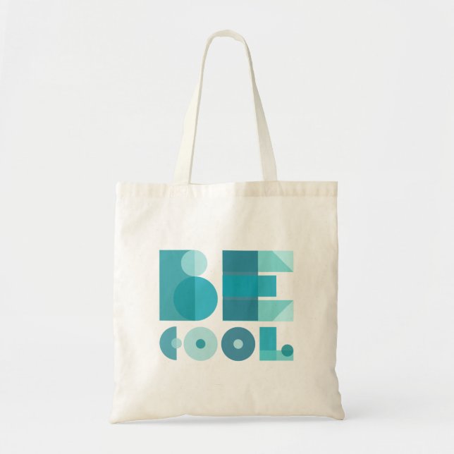 Blauer Stil "Bleib cool" Tragetasche (Vorne)