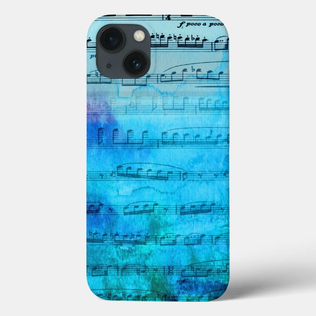 Blauer Stimmungs-Musik-Aquarell-Telefonkasten Case-Mate iPhone Hülle (Rückseite)
