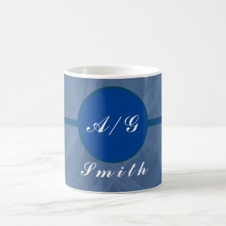 Blauer Stoff texturierte druckfertige Kaffee-Tasse Kaffeetasse