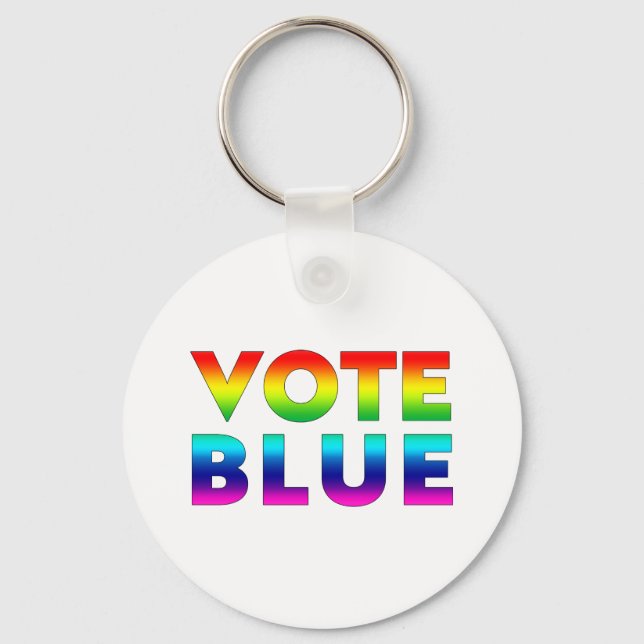Blauer Stolz wählen lgbtq, lgbt regenbogen weiß Schlüsselanhänger (Vorderseite)