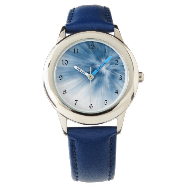 Blauer Strahlen beobachten Armbanduhr (Vorderseite)