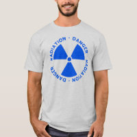 Blauer Strahlungs-Symbol-T - Shirt