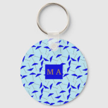 Blauer Strandschirm, Wiederholmuster Monogramm