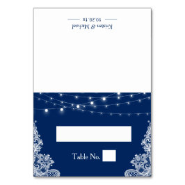 Blauer Streichellichtplatz Hochzeitsplatz Tischnummer