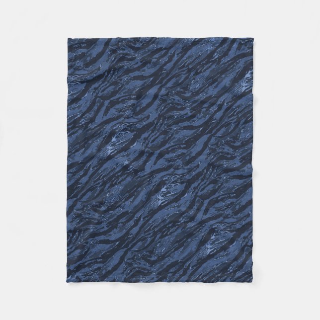 Blauer Streifen Camouflage Fleecedecke (Vorderseite)
