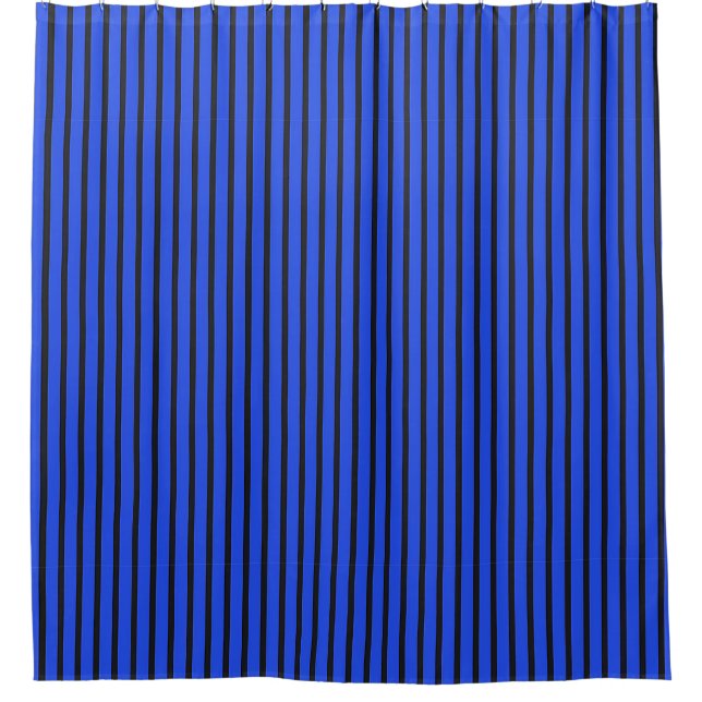 Blauer Streifen Duschvorhang (Vorderseite)