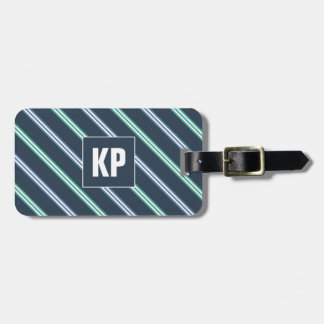 Blauer Streifen für ihn modernes cooles männliches Gepäckanhänger