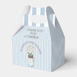 Blauer Streifen Mason Jar mit Blume Babydusche Geschenkschachtel