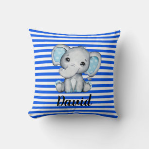 Blauer Streifen mit Elephant Kissen
