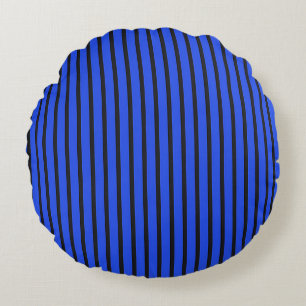 Blauer Streifen Rundes Kissen
