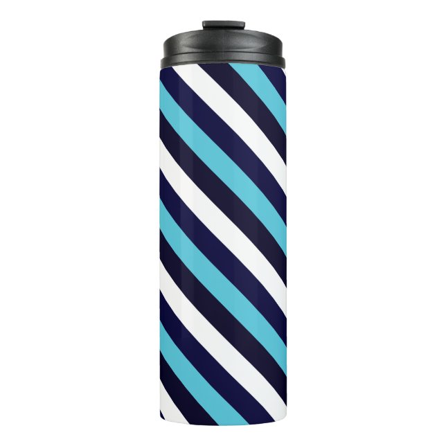 Blauer Streifen Thermosbecher (Vorderseite)