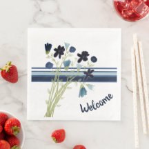 Blauer Streifen und floraler Empfang