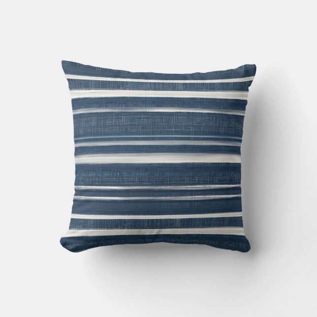 Blauer Streifenkissen Kissen (Vorderseite)