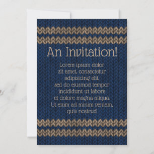 Blauer Strick-Look Stripmuster Save The Date