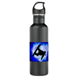 Blauer Strudel-SchneesturmSnowboard Edelstahlflasche