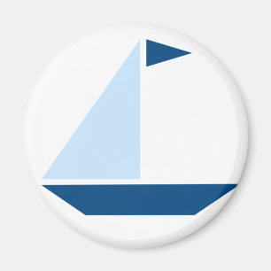 Blauer Sumpf-Schwertlilie-Segel-Boot Magnet
