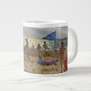 Blauer Sumpf-Schwertlilie und roter Sonneschatten Jumbo-Tasse