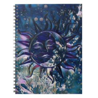 Blauer Sun-Mond Notizblock