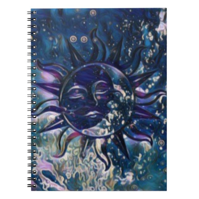 Blauer Sun-Mond Notizblock (Vorderseite)