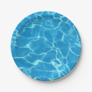 Blauer Swimmingpool Blaues Wasser Pappteller