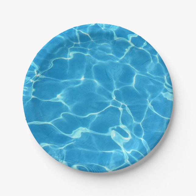 Blauer Swimmingpool Blaues Wasser Pappteller (Vorderseite)