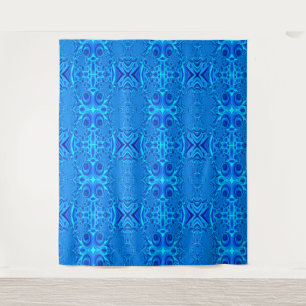Blauer Swirl-Designband Wandteppich