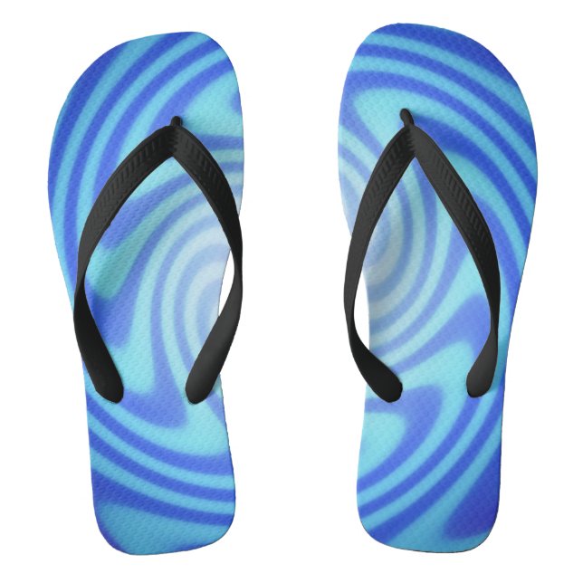 Blauer Swirl Flip Flops (Fußbett)