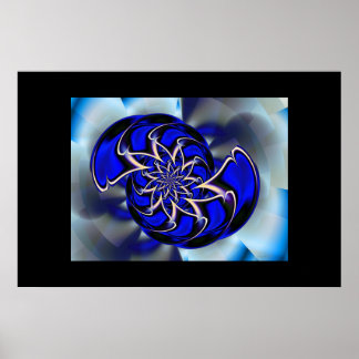 Blauer Swirl Poster
