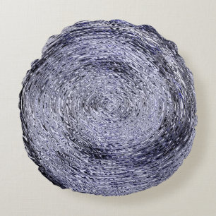 Blauer Swirl Rundes Kissen