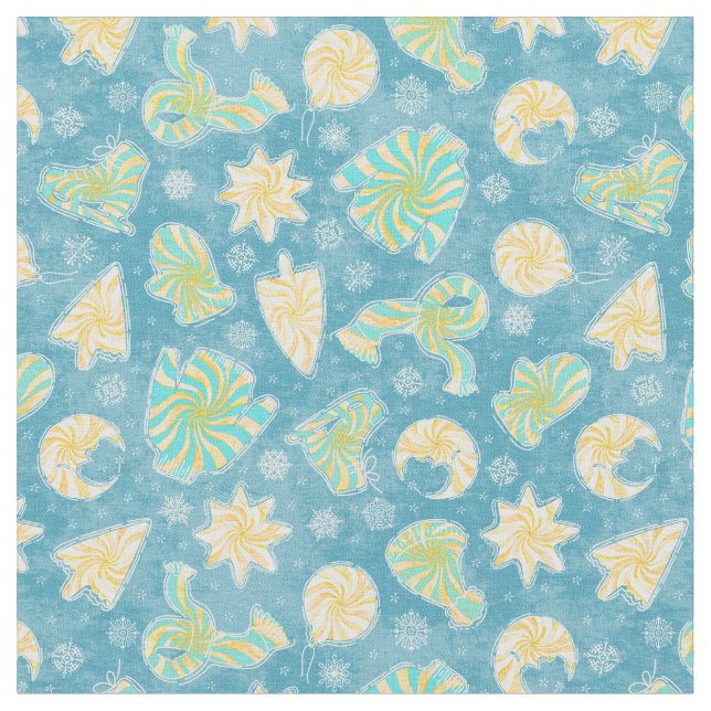 Blauer Swirl Winterstoff Stoff (Nahaufnahme)