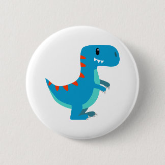 Blauer T-Rex Dinosaurier Button