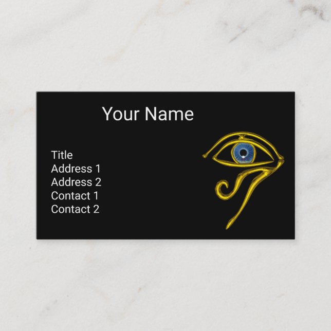 BLAUER TALISMAN, GOLD HORUS AUGE Göttlichkeit Schw Visitenkarte (Vorderseite)