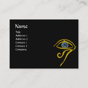BLAUER TALISMAN, GOLD HORUS AUGE Göttlichkeit Schw Visitenkarte