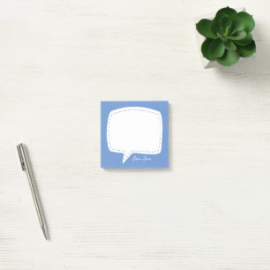 Blauer Talk Blase Personalisiert Name Sprechblase Post-it Klebezettel