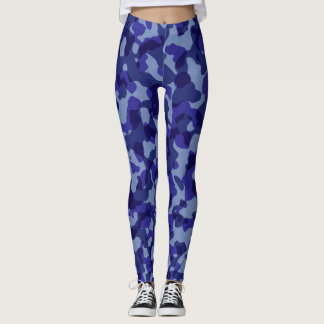 Blauer Tarnmantel Leggings