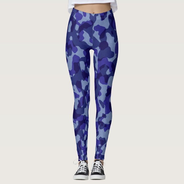 Blauer Tarnmantel Leggings (Vorderseite)