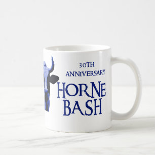 Blauer Tassen-Ochse-Braten Horne heftiger Schlag Kaffeetasse