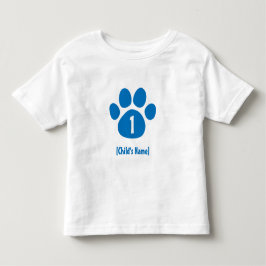 Blauer Tatzen-Druck-Geburtstag Kleinkind T-shirt
