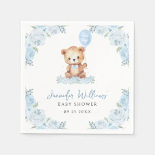 Blauer Teddy Bär Baby Boy Duschpapiernacken Serviette