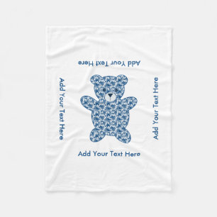 Blauer Teddybär Fleecedecke