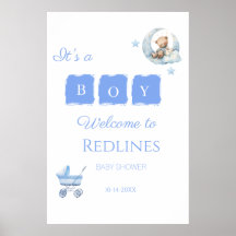 Blauer Teddybär It's a Boy Baby Shower