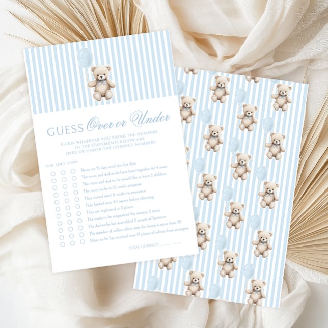 Blauer Teddybär mit Schleife Baby Shower Über- ode (Von Creator hochgeladen)