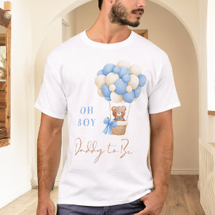 Blauer Teddybär Oh Junge Luftballon Daddy To Be  T-Shirt