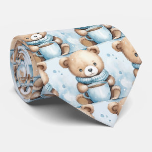 Blauer Teddybär Schlips Krawatte
